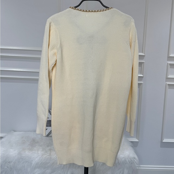 Lovers + Friends Cream Sweater Dress with Gold Chain Details XS - Picture 2 of 3